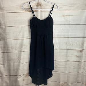 Material Girl Black Ribbed Sleeveless Hi-Low Dress Size Medium
